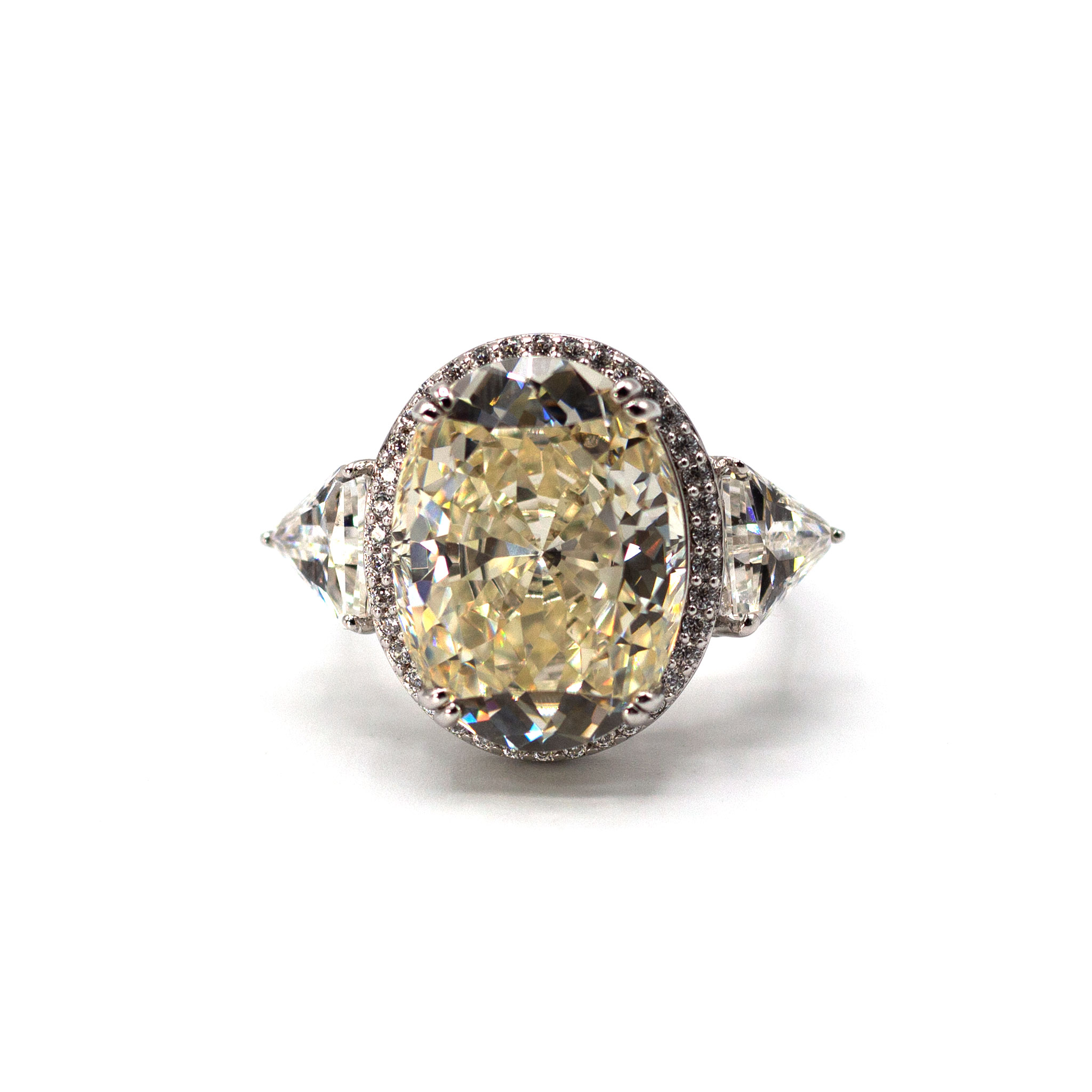 Oval & Trapezoid Smokey Zirconia Ring