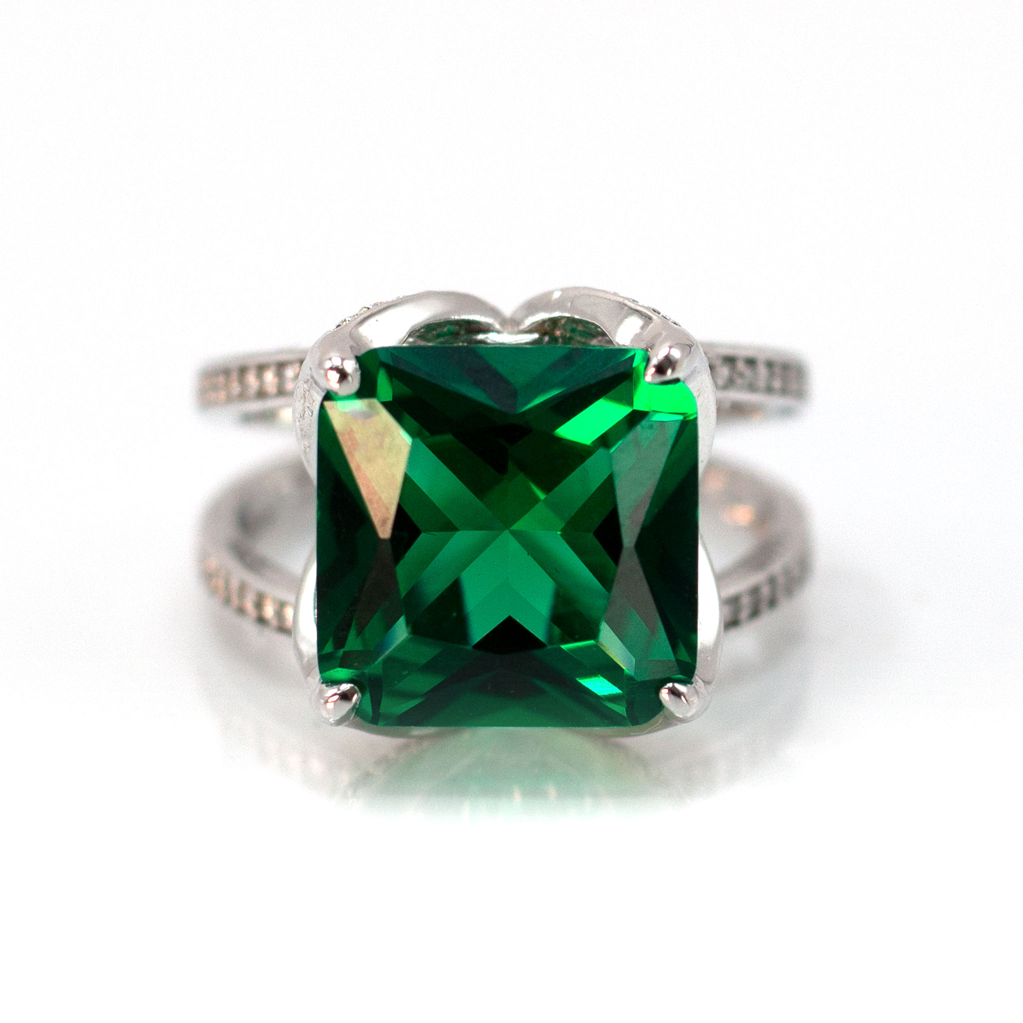 Dual Band Solitaire Zirconia Ring