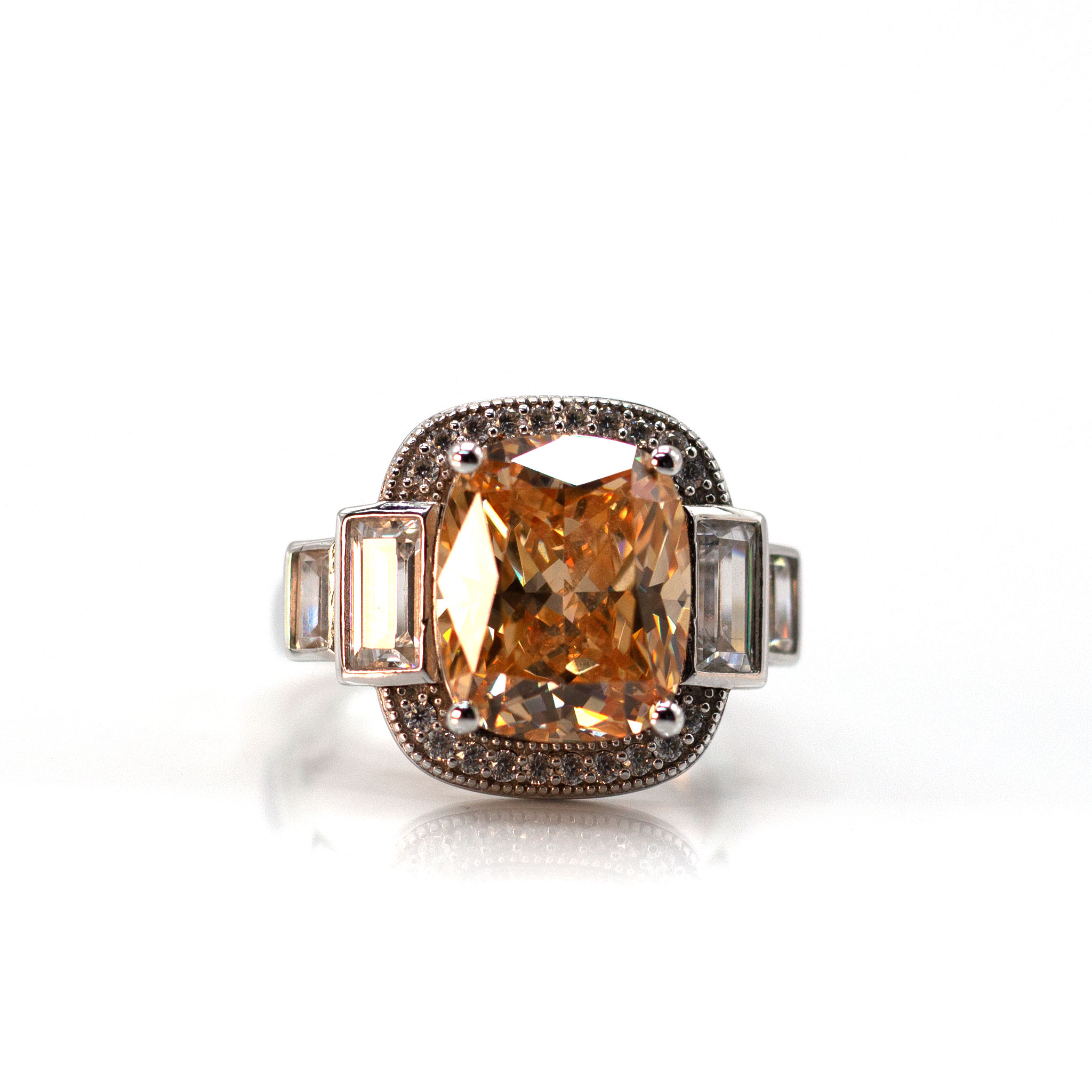 Oval Solitaire Multiset Zirconia Ring
