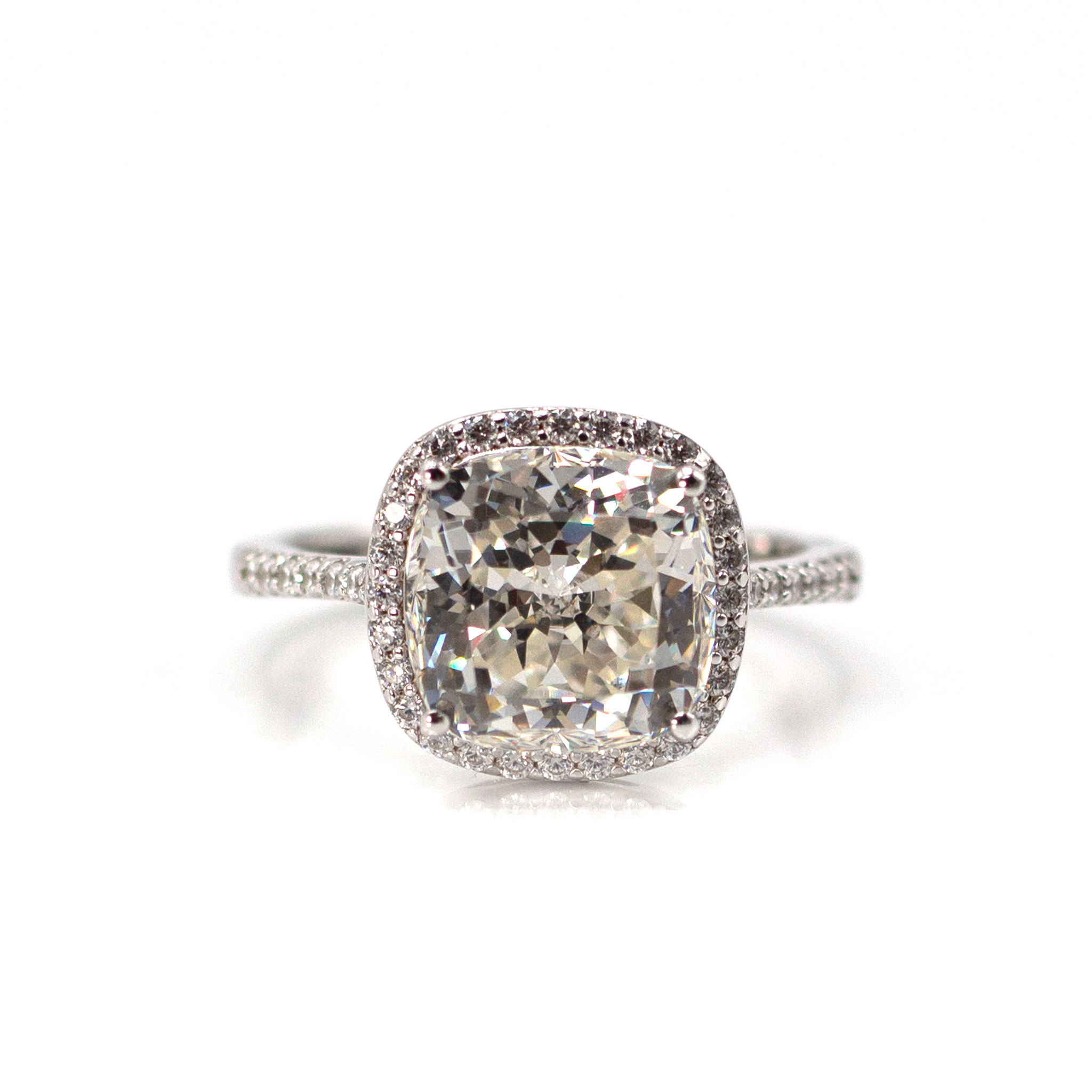 Radiant Cushion & Halo Set Zirconia Ring