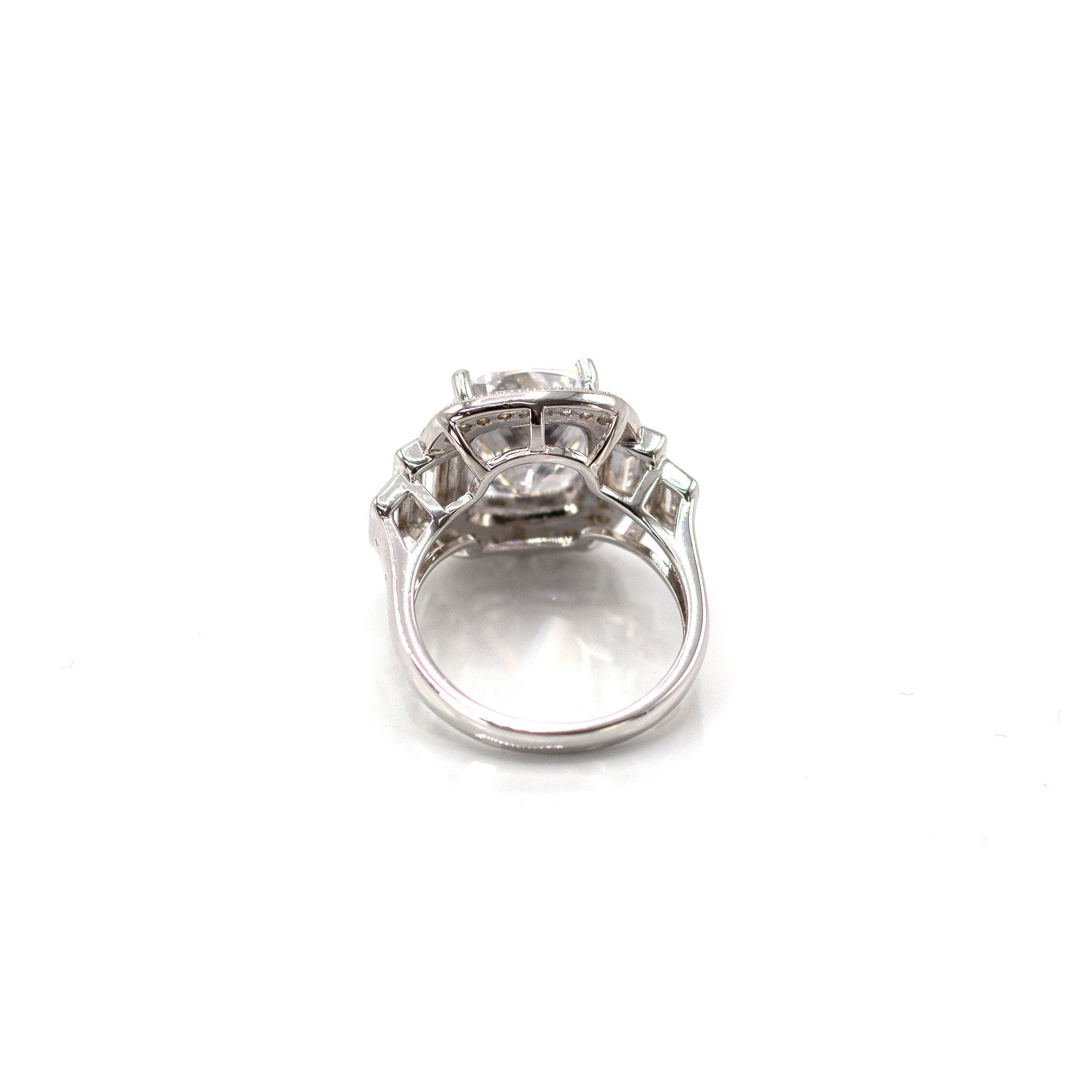 Cushion & Trapezoid Zirconia Ring