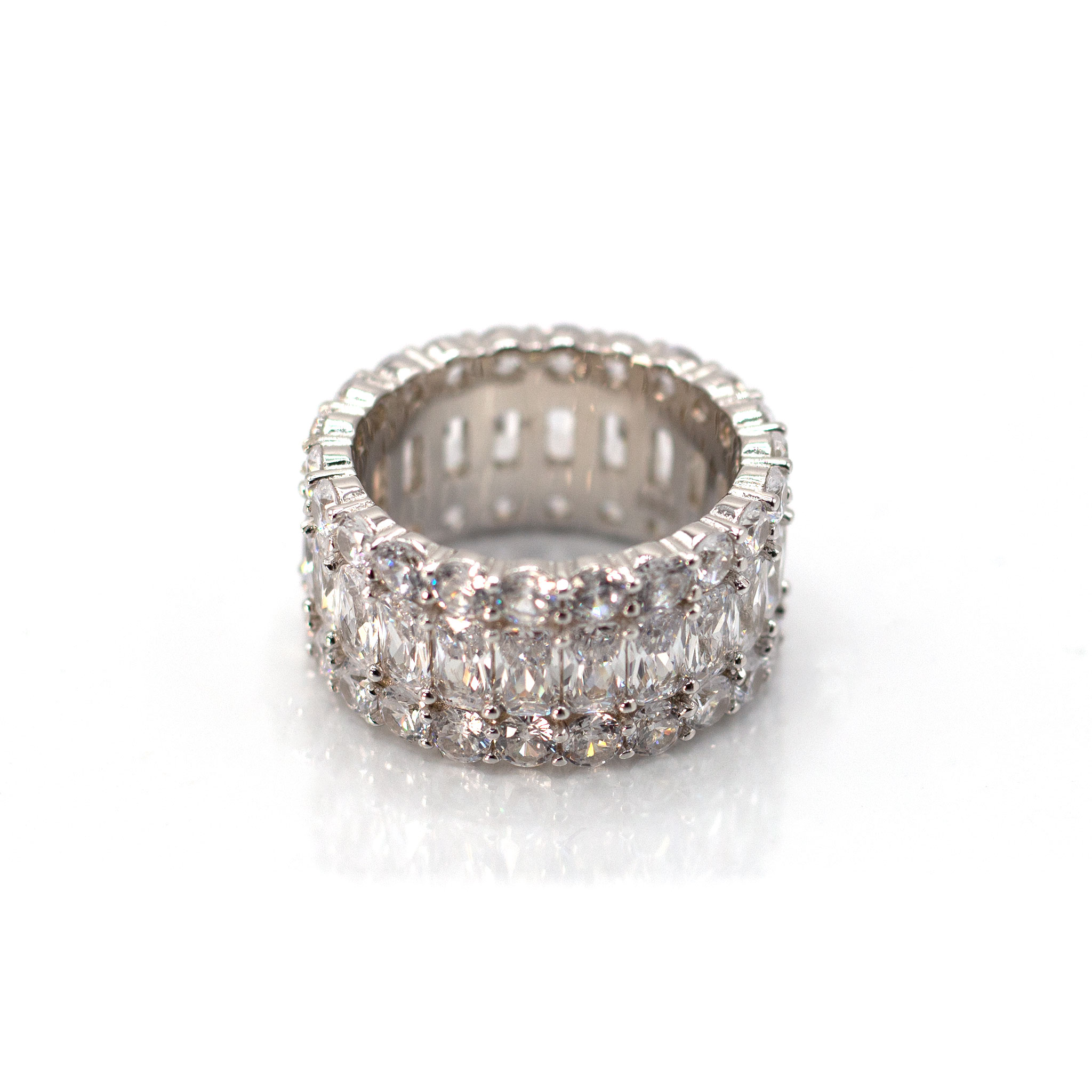 Oval Cut Band & Brilliant Zirconia Ring