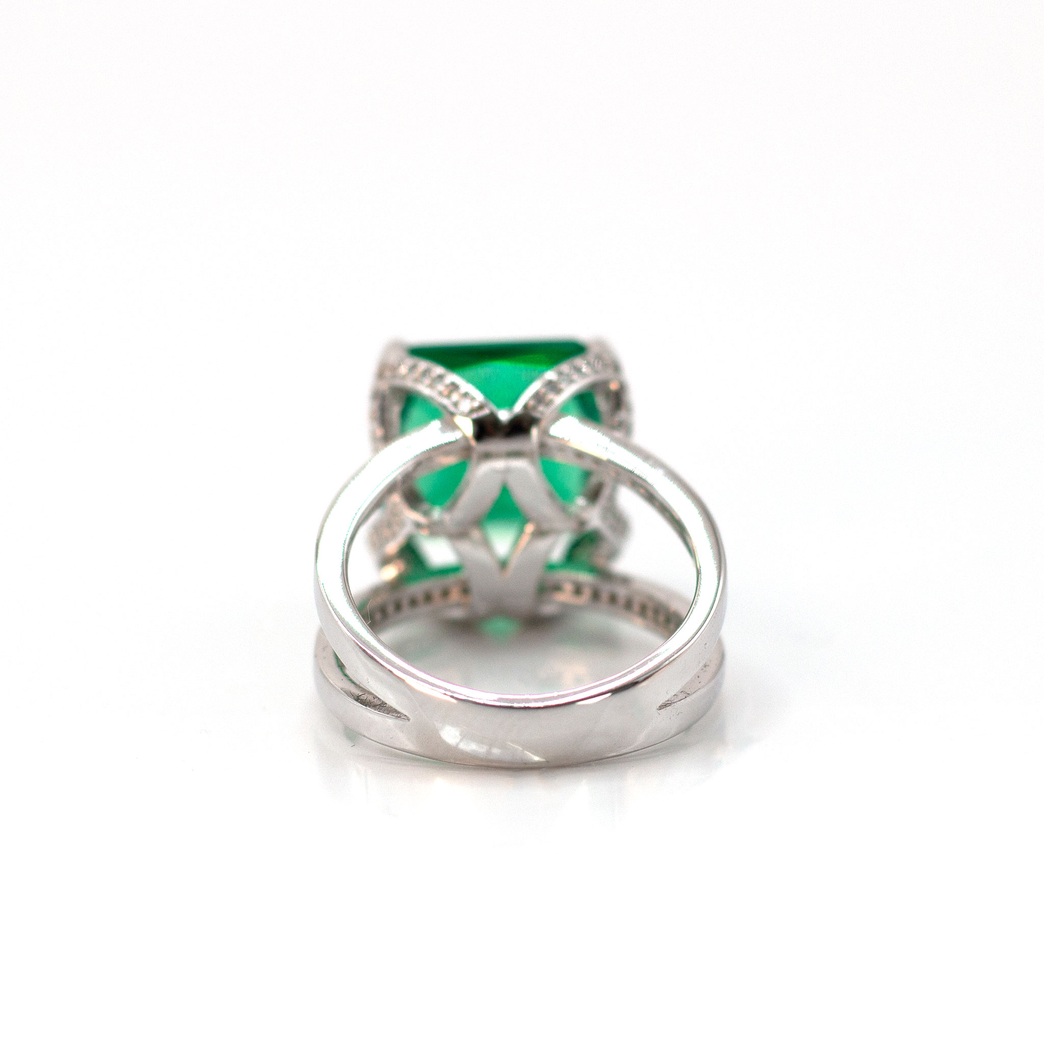 Dual Band Solitaire Zirconia Ring