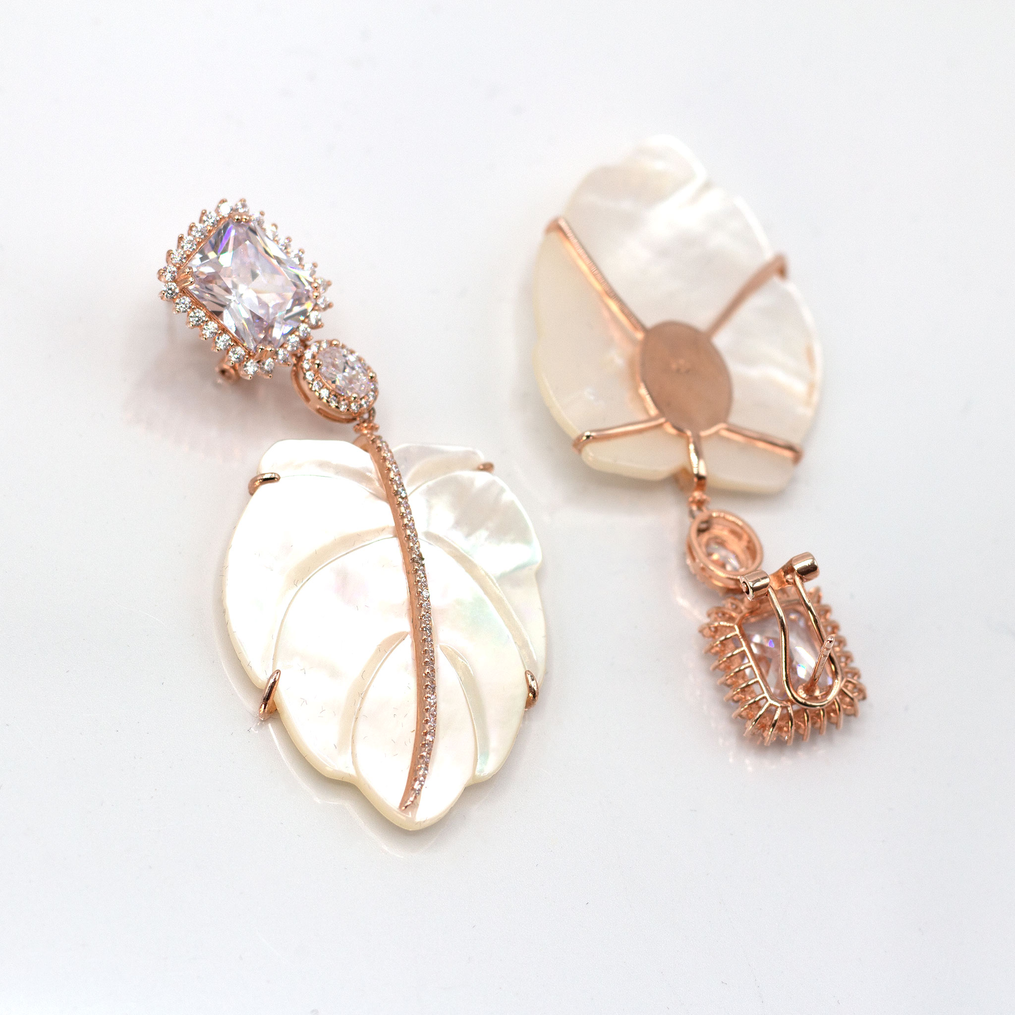 Pearl & Solitaire Zirconia Earrings