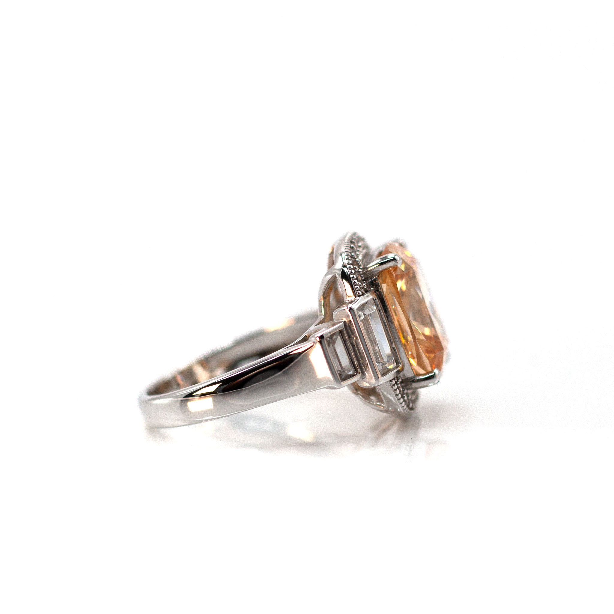 Oval Solitaire Multiset Zirconia Ring
