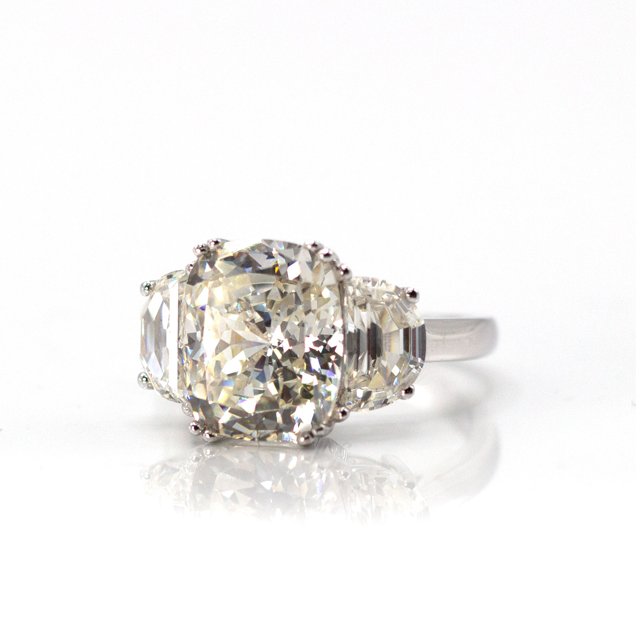 Cushion & Trapezoid Zirconia Ring